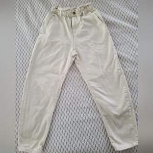 Zara Cream Denim Joggers